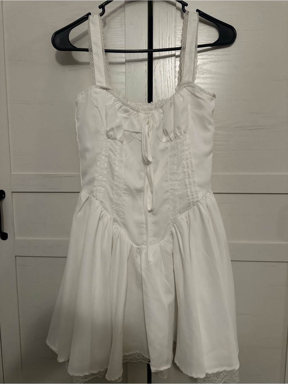 White Lace-Trim Sundress